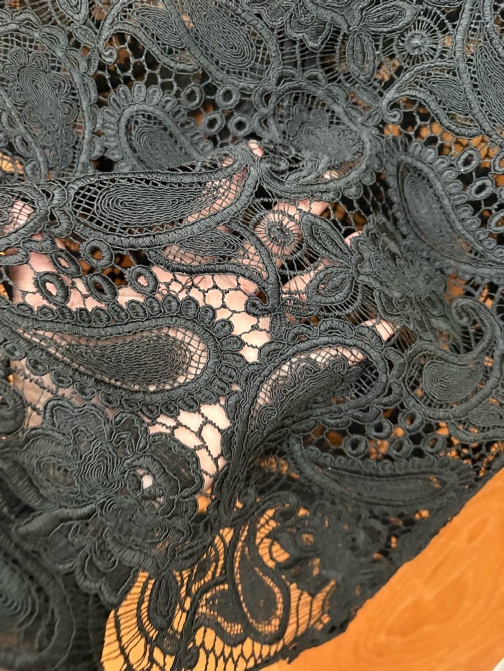 Michael Kors Black paisley Lace brocade Midi Dress 4 - Picture 7 of 12